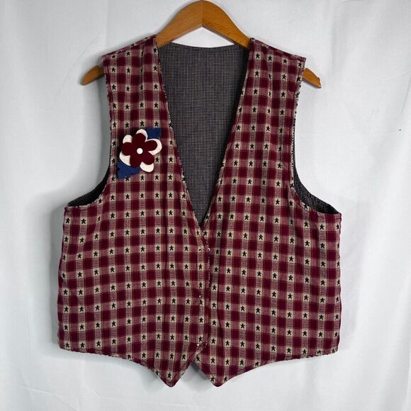 Reversible Handmade Vest Southwestern Western Country Rodeo Quirky Size MD/LG - Picture 2 of 10